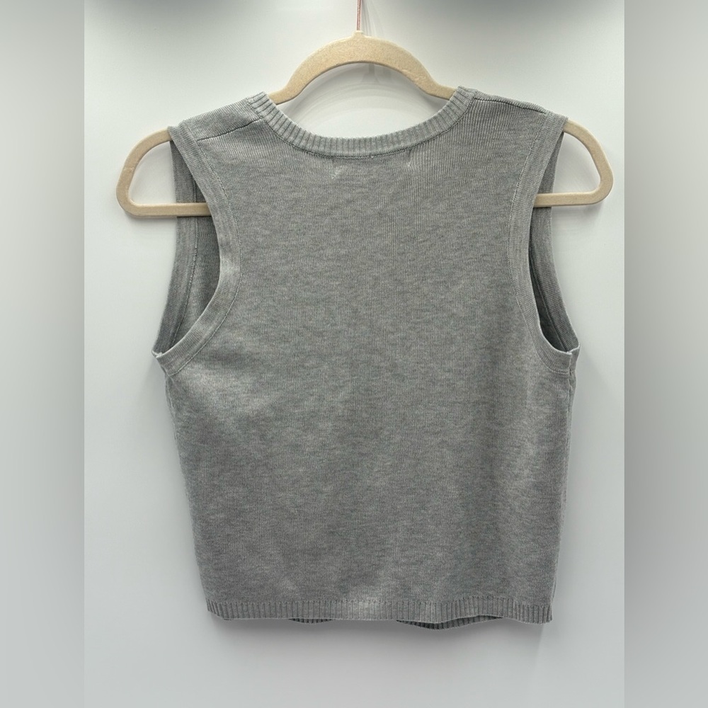 Madden Girl Gray Sleeveless Knit‎ Cardigan Sweater Vest Size S - Picture 2 of 9